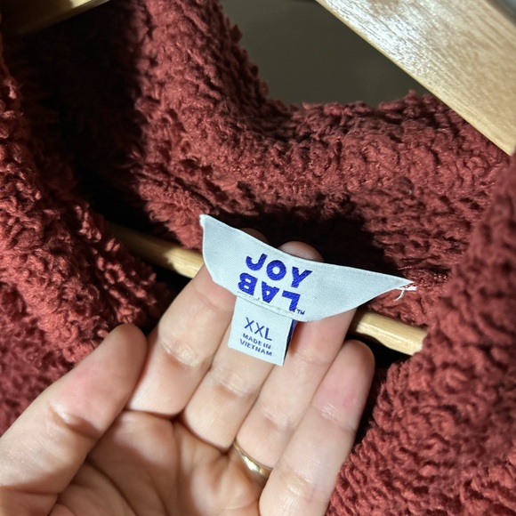JoyLab Sherpa Fuzzy Rust Cowl Neck Pullover, Women’s XXL - Picture 2 of 4